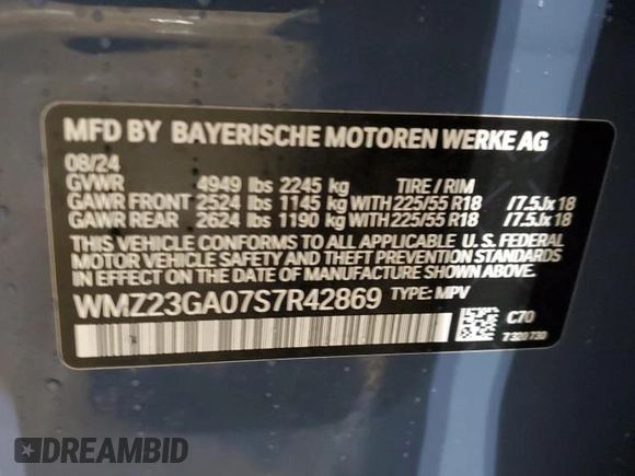2025 MINI Countryman S z VIN WMZ23GA07S7R42869, wystawiony jako Copart lot #60282695 z przebiegiem 5 456 mil mil oraz Szkoda całkowita • Salvage title. Historia ofert i sprzedaży dostępna na DreamBid. Obrazek 13.