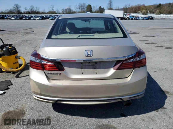 2016 Honda Accord Sedan LX with VIN 1HGCR2F37GA123090, listed as a Copart auction lot 52642525 with 133,997 mi miles and Salvage Title. Bid and sale history available at carsss.com. Image 6.