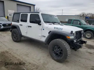 2024 Jeep Wrangler Sport S with VIN 1C4RJXN68RW283543, listed as a Copart auction lot 57752525 with 4,334 mi miles and Salvage title. Bid and sale history available at DreamBid. Image 4.