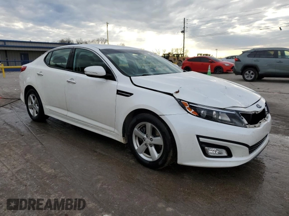 2015 Kia Optima LX with VIN KNAGM4A78F5608573, listed as a Copart auction lot 44223355 with 80,715 mi miles and Salvage Title. Bid and sale history available at carsss.com. Image 4.