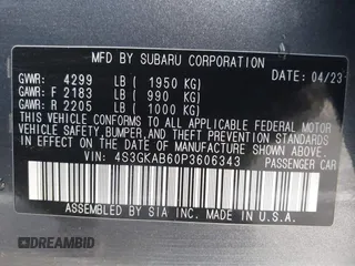 2023 Subaru Impreza with VIN 4S3GKAB60P3606343, listed as a IAAI auction lot 41366898 with 44,812 mi miles and . Bid and sale history available at DreamBid. Image 9.