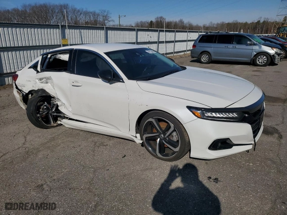 2022 Honda Accord Sedan Sport SE with VIN 1HGCV1F45NA027065, listed as a Copart auction lot 46158655 with 62,980 mi miles and Salvage Title. Bid and sale history available at carsss.com. Image 4.