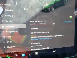 2022 Tesla Model Y Performance z VIN 7SAYGDEF2NF573979, wystawiony jako Copart lot #57778265 z przebiegiem 49 232 mil mil oraz Szkoda całkowita • Salvage title. Historia ofert i sprzedaży dostępna na DreamBid. Obrazek 9.