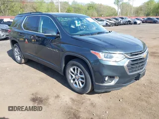 2019 Chevrolet Traverse LT Cloth z VIN 1GNEVGKW1KJ168722, wystawiony jako IAAI lot #42132993 z przebiegiem 63 137 mil mil oraz . Historia ofert i sprzedaży dostępna na DreamBid. Obrazek 1.