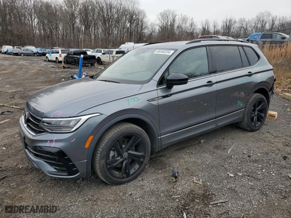 2023 Volkswagen Tiguan SE R-Line Black with VIN 3VV8B7AX4PM072166, listed as a Copart auction lot 86540234 with 21,411 mi miles and Salvage Title. Bid and sale history available at carsss.com. Image 1.