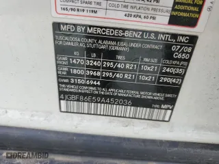 2009 Mercedes-Benz GL-Class 5.5L with VIN 4JGBF86E59A452036, listed as a Copart auction lot 81544834 with 0 mi miles and Clean Title. Bid and sale history available at carsss.com. Image 14.