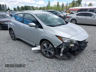 2022 Nissan LEAF SV Plus with VIN 1N4BZ1CV4NC550485, listed as a IAAI auction lot 42328186 with 12,569 mi miles and . Bid and sale history available at DreamBid. Image 1.