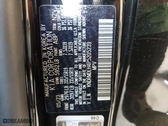 2023 Kia Sorento Plug-In Hybrid SX Prestige with VIN KNDRMDLH4P5205239, listed as a Copart auction lot 64204714 with 14,835 mi miles and Salvage Title. Bid and sale history available at carsss.com. Image 14.