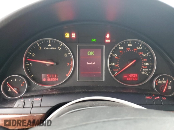 2004 Audi A4 3.0L with VIN WAULT68E14A111919, listed as a Copart auction lot 84491314 with 189,720 mi miles and Salvage Title. Bid and sale history available at carsss.com. Image 9.