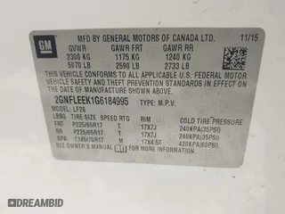 2016 Chevrolet Equinox LS with VIN 2GNFLEEK1G6184995, listed as a IAAI auction lot 42007363 with 161,460 mi miles. Bid and sale history available at carsss.com. Image 9.