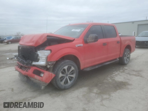 2019 Ford F-150 XL with VIN 1FTEW1EPXKKE14569, listed as a Copart auction lot 44367875 with 145,422 mi miles and Salvage Title. Bid and sale history available at carsss.com. Image 1.