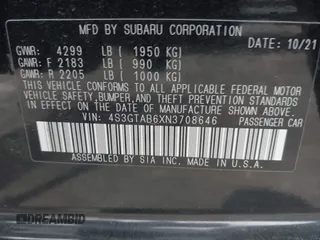 2022 Subaru Impreza z VIN 4S3GTAB6XN3708646, wystawiony jako IAAI lot #42282093 z przebiegiem 16 810 mil mil oraz . Historia ofert i sprzedaży dostępna na DreamBid. Obrazek 9.