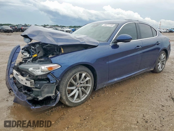 2021 Alfa Romeo Giulia with VIN ZARFAMAN6M7639186, listed as a Copart auction lot 58371745 with 46,162 mi miles and Salvage title. Bid and sale history available at DreamBid. Image 1.