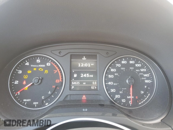 2017 Audi A3 Sedan Premium Plus with VIN WAUGUGFF2H1035794, listed as a Copart auction lot 48891635 with 64,635 mi miles and Salvage Title. Bid and sale history available at carsss.com. Image 9.