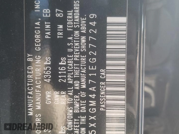 2014 Kia Optima LX z VIN 5XXGM4A71EG277249, wystawiony jako Copart lot #50886935 z przebiegiem 174 002 mil mil oraz Szkoda całkowita • Salvage title. Historia ofert i sprzedaży dostępna na DreamBid. Obrazek 14.