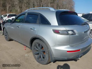 2005 Infiniti FX45 with VIN JNRBS08W15X400286, listed as a IAAI auction lot 41810304 with 99,531 mi miles. Bid and sale history available at carsss.com. Image 3.