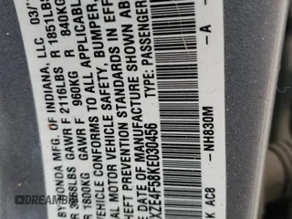 2019 Honda Insight EX with VIN 19XZE4F58KE030456, listed as a Copart auction lot 48962805 with 94,106 mi miles and Salvage Title. Bid and sale history available at carsss.com. Image 14.