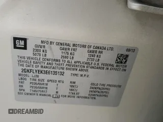 2014 GMC Terrain SLT with VIN 2GKFLYEK3E6135132, listed as a Copart auction lot 50153215 with 152,431 mi miles and Salvage Title. Bid and sale history available at carsss.com. Image 13.