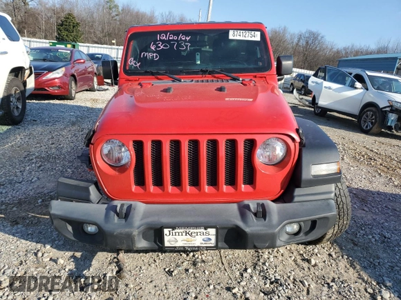 2021 Jeep Wrangler Unlimited Sport Altitude with VIN 1C4HJXDN1MW630739, listed as a Copart auction lot 87412754 with 123,771 mi miles and Salvage title. Bid and sale history available at DreamBid. Image 5.