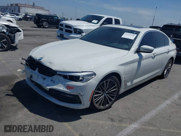2018 BMW 5 Series 530e with VIN WBAJA9C58JB252868, listed as a IAAI auction lot 42323949 with 100,530 mi miles and . Bid and sale history available at DreamBid. Image 2.