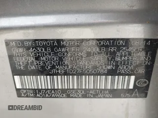 2015 Lexus IS 250 with VIN JTHBF1D27F5050784, listed as a IAAI auction lot 41767657 with 156,349 mi miles. Bid and sale history available at carsss.com. Image 9.
