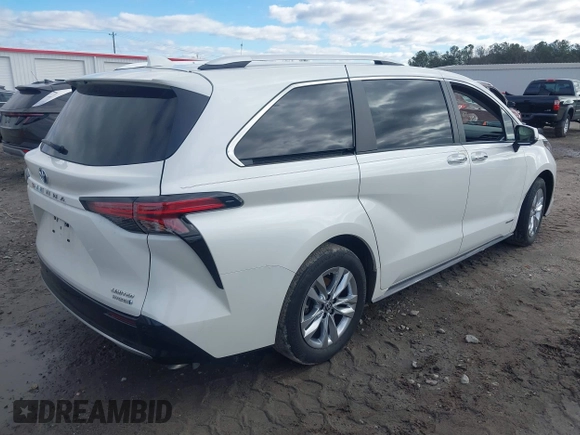 2021 Toyota Sienna Limited with VIN 5TDZRKEC5MS017567, listed as a IAAI auction lot 41737206 with 50,779 mi miles. Bid and sale history available at carsss.com. Image 4.