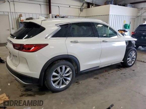 2022 Infiniti QX50 Luxe with VIN 3PCAJ5BB7NF114132, listed as a Copart auction lot 53962875 with 77,244 mi miles and Salvage title. Bid and sale history available at DreamBid. Image 3.