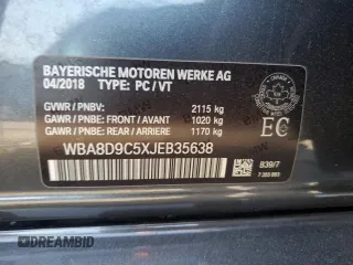 2018 BMW 3 Series 330i xDrive with VIN WBA8D9C5XJEB35638, listed as a Copart auction lot 52905585 with 98,895 mi miles and Salvage title. Bid and sale history available at DreamBid. Image 12.