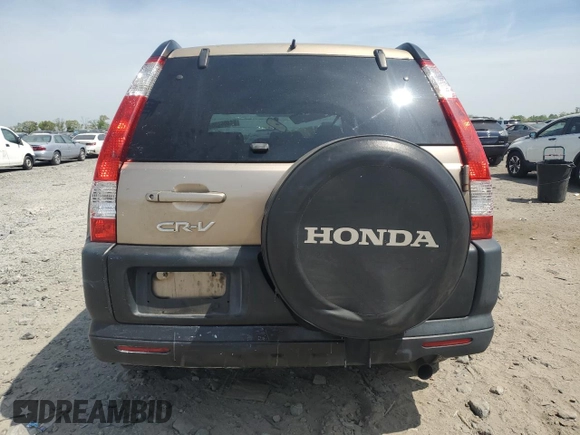 2005 Honda CR-V EX with VIN SHSRD78865U320729, listed as a Copart auction lot 54406435 with 206,351 mi miles and Salvage Title. Bid and sale history available at DreamBid. Image 6.