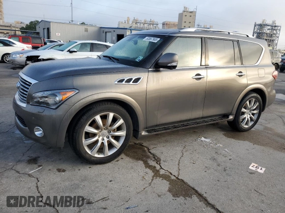 2014 Infiniti QX80 with VIN JN8AZ2NFXE9552731, listed as a Copart auction lot 53567965 with 0 mi miles and Salvage Title. Bid and sale history available at carsss.com. Image 1.