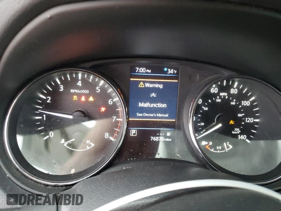 2019 Nissan Rogue SL with VIN 5N1AT2MT2KC776039, listed as a Copart auction lot 41427385 with 76,878 mi miles and Salvage Title. Bid and sale history available at DreamBid. Image 9.