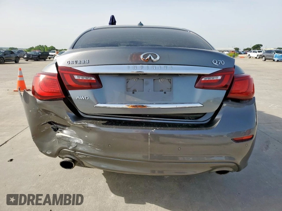 2015 Infiniti Q70 with VIN JN1BY1AR1FM561848, listed as a Copart auction lot 56432875 with 145,158 mi miles and Salvage title. Bid and sale history available at DreamBid. Image 6.
