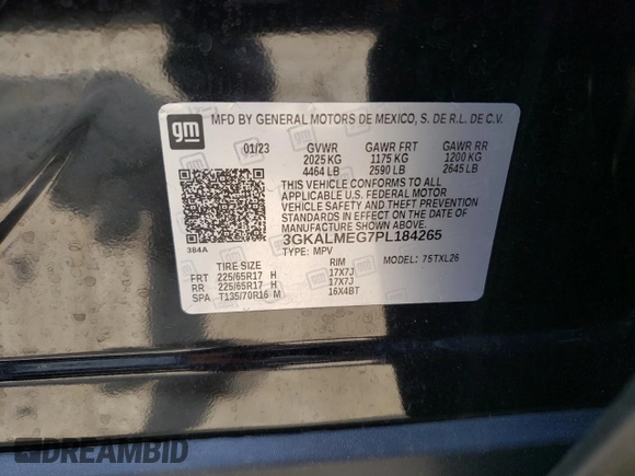 2023 GMC Terrain SLE с VIN 3GKALMEG7PL184265, выставлен на аукционе Copart как лот 63251594 с пробегом 42 686 миль миль и Чистый • Clean title. История ставок и продаж доступна на DreamBid. Изображение 13.
