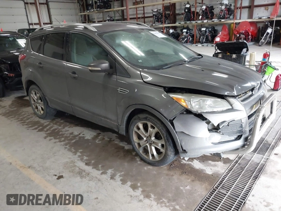 2014 Ford Escape Titanium with VIN 1FMCU9J90EUC31625, listed as a IAAI auction lot 41492075 with 301,917 mi miles and . Bid and sale history available at DreamBid. Image 1.