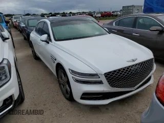 2021 Genesis G80 3.5T Prestige with VIN KMTGC4SD4MU048078, listed as a Copart auction lot 76812644 with 0 mi miles and Non Repairable. Bid and sale history available at carsss.com. Image 4.