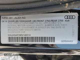 2014 Audi A6 Prestige with VIN WAUHGAFC8EN148314, listed as a Copart auction lot 59018825 with 68,450 mi miles and Salvage title. Bid and sale history available at DreamBid. Image 12.