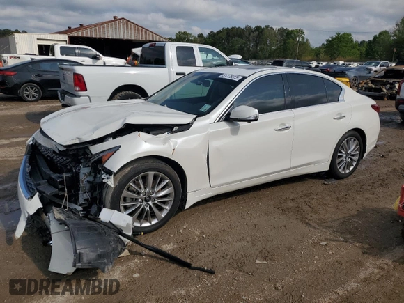 2021 Infiniti Q50 Luxe z VIN JN1EV7BP9MM700840, wystawiony jako Copart lot #51278255 z przebiegiem 38 056 mil mil oraz Szkoda całkowita • Salvage title. Historia ofert i sprzedaży dostępna na DreamBid. Obrazek 1.