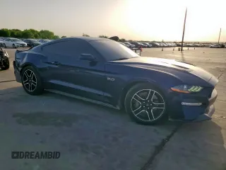 2020 Ford Mustang GT with VIN 1FA6P8CF0L5130233, listed as a Copart auction lot 57166475 with 75,523 mi miles and Salvage title. Bid and sale history available at DreamBid. Image 4.