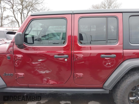 2021 Jeep Wrangler Unlimited Sport S with VIN 1C4HJXDN9MW777830, listed as a IAAI auction lot 41625934 with 42,251 mi miles and . Bid and sale history available at DreamBid. Image 14.