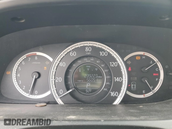 2013 Honda Accord EX-L with VIN 1HGCR2F83DA153517, listed as a Copart auction lot 54852775 with 239,223 mi miles and Salvage Title. Bid and sale history available at DreamBid. Image 9.