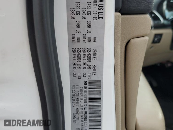 2020 Jeep Grand Cherokee Limited с VIN 1C4RJFBG0LC199622, выставлен на аукционе Copart как лот 56224925 с пробегом 47 100 миль миль и Списание • Salvage title. История ставок и продаж доступна на DreamBid. Изображение 13.