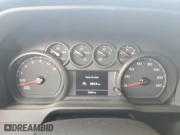 2022 Chevrolet Silverado 1500 Custom with VIN 3GCPWBEK0NG214671, listed as a Copart auction lot 51872465 with 92,684 mi miles and Non Repairable. Bid and sale history available at DreamBid. Image 9.