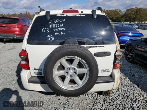 2007 Jeep Liberty Limited with VIN 1J4GK58K87W504891, listed as a Copart auction lot 83341164 with Not provided miles and Salvage title. Bid and sale history available at DreamBid. Image 6.