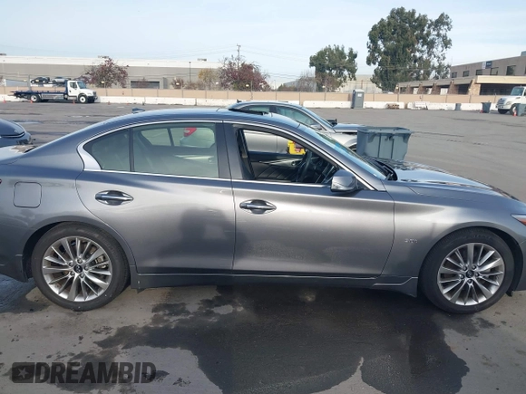 2019 Infiniti Q50 3.0t LUXE with VIN JN1EV7APXKM542829, listed as a IAAI auction lot 41146340 with 43,708 mi miles. Bid and sale history available at carsss.com. Image 13.