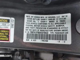 2010 Honda Civic LX-S z VIN 19XFA1F60AE070633, wystawiony jako IAAI lot #42205266 z przebiegiem 217 467 mil mil oraz . Historia ofert i sprzedaży dostępna na DreamBid. Obrazek 9.