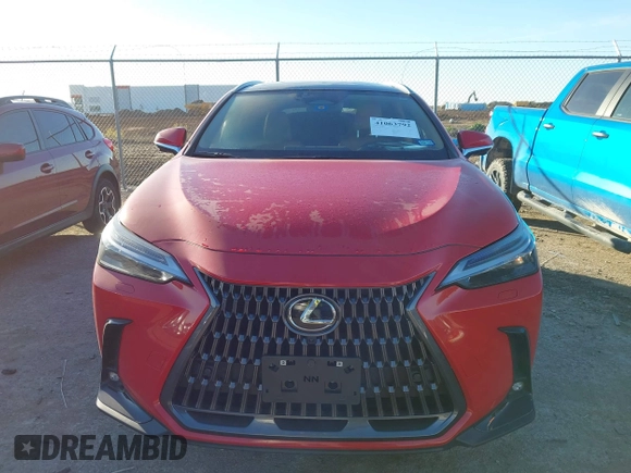 2025 Lexus NX 350 Luxury with VIN 2T2HGCEZ4SC065851, listed as a IAAI auction lot 41063792 with 1,061 mi miles and . Bid and sale history available at DreamBid. Image 12.