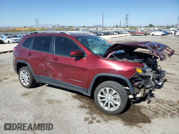 2021 Jeep Cherokee Latitude with VIN 1C4PJLCBXMD192262, listed as a Copart auction lot 57325295 with 208,134 mi miles and Salvage title. Bid and sale history available at DreamBid. Image 4.