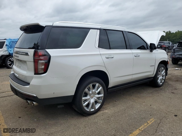 2021 Chevrolet Tahoe High Country with VIN 1GNSKTKLXMR264606, listed as a Copart auction lot 70308544 with 0 mi miles and Salvage Title. Bid and sale history available at carsss.com. Image 3.