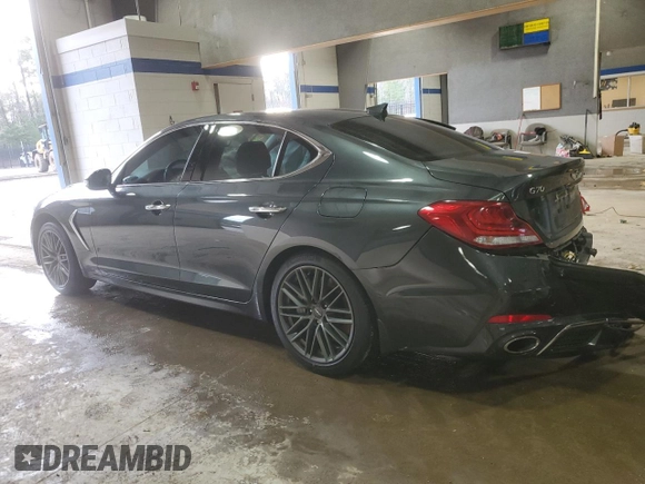 2019 Genesis G70 Dynamic with VIN KMTG34LE2KU019750, listed as a Copart auction lot 43602185 with 23,027 mi miles and Salvage Title. Bid and sale history available at DreamBid. Image 2.