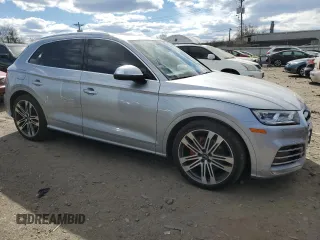 2018 Audi SQ5 Premium Plus with VIN WA1A4AFY6J2136631, listed as a Copart auction lot 46690244 with 57,001 mi miles and . Bid and sale history available at DreamBid. Image 4.
